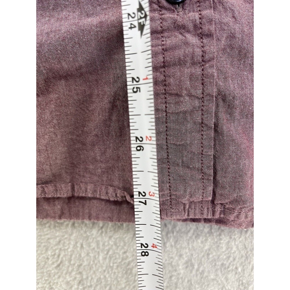 Voyager Mens Button Down Shirt Short Sleeve Size Large Magenta - Picture 6 of 9